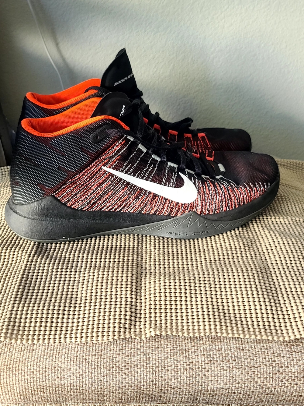 Nike Zoom Ascention Black & Orange Basketball Shoes - Lightweight Performance